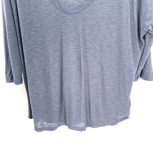 James Perse Scoop VNeck Slub 3/4 Sleeve Casual Lightweight Tshirt Top - Picture 4 of 7